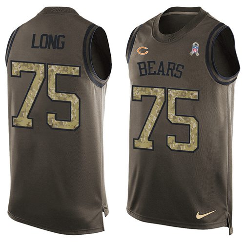 Nike Bears #75 Kyle Long Green Men's Stitched NFL Limited Salute To Service Tank Top Jersey - Click Image to Close